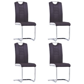 Cantilever dining chairs 4 units brown synthetic leather by vidaXL, dining chairs - Ref: Foro24-281776, Price: 263,67 €, Disc...