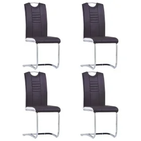 Cantilever dining chairs 4 units brown synthetic leather by vidaXL, dining chairs - Ref: Foro24-281776, Price: 242,16 €, Disc...