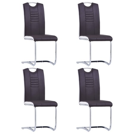 Cantilever dining chairs 4 units brown synthetic leather by vidaXL, dining chairs - Ref: Foro24-281776, Price: 263,54 €, Disc...