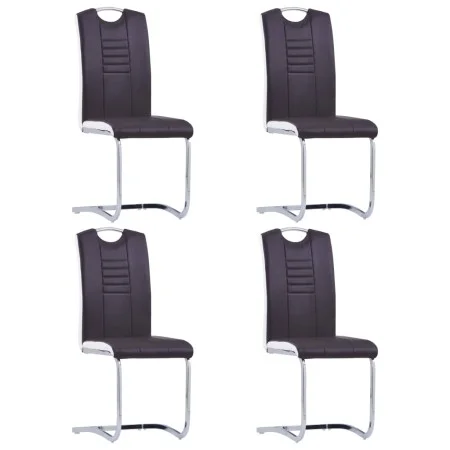 Cantilever dining chairs 4 units brown synthetic leather by vidaXL, dining chairs - Ref: Foro24-281776, Price: 242,16 €, Disc...