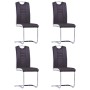 Cantilever dining chairs 4 units brown synthetic leather by vidaXL, dining chairs - Ref: Foro24-281776, Price: 263,54 €, Disc...