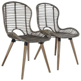 Dining chairs 2 units brown natural rattan by vidaXL, dining chairs - Ref: Foro24-246853, Price: 189,92 €, Discount: %