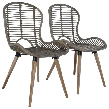 Dining chairs 2 units brown natural rattan by vidaXL, dining chairs - Ref: Foro24-246853, Price: 189,92 €, Discount: %