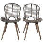 Sillas de comedor 2 unidades ratán natural marrón de vidaXL, Sillas de comedor - Ref: Foro24-246853, Precio: 192,86 €, Descue...