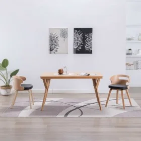 Dining chairs 2 units, curved wood and black synthetic leather by vidaXL, dining chairs - Ref: Foro24-283109, Price: 213,31 €...