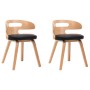 Dining chairs 2 units, curved wood and black synthetic leather by vidaXL, dining chairs - Ref: Foro24-283109, Price: 209,32 €...