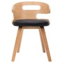 Dining chairs 2 units, curved wood and black synthetic leather by vidaXL, dining chairs - Ref: Foro24-283109, Price: 209,32 €...
