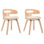 Dining chairs 2 pcs curved wood and cream synthetic leather by vidaXL, dining chairs - Ref: Foro24-283108, Price: 217,26 €, D...