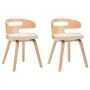 Dining chairs 2 pcs curved wood and cream synthetic leather by vidaXL, dining chairs - Ref: Foro24-283108, Price: 213,99 €, D...