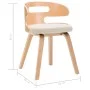 Dining chairs 2 pcs curved wood and cream synthetic leather by vidaXL, dining chairs - Ref: Foro24-283108, Price: 213,99 €, D...