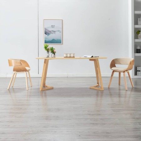 Esszimmerstuhl aus Bugholz und cremefarbenem Kunstleder von vidaXL, Essstühle - Ref: Foro24-283112, Preis: 158,17 €, Rabatt: %