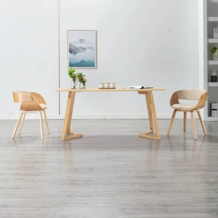 Esszimmerstuhl aus Bugholz und cremefarbenem Kunstleder von vidaXL, Essstühle - Ref: Foro24-283112, Preis: 155,93 €, Rabatt: %