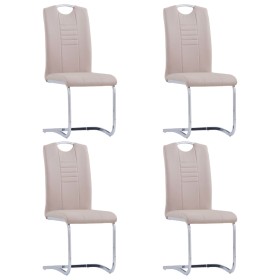 Freischwinger-Esszimmerstühle, 4 Stück, Cappuccino, Kunstleder von vidaXL, Essstühle - Ref: Foro24-281780, Preis: 313,83 €, R...