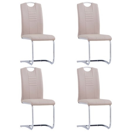 Freischwinger-Esszimmerstühle, 4 Stück, Cappuccino, Kunstleder von vidaXL, Essstühle - Ref: Foro24-281780, Preis: 313,83 €, R...