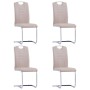 Sillas de comedor voladizas 4 uds cuero sintético capuchino