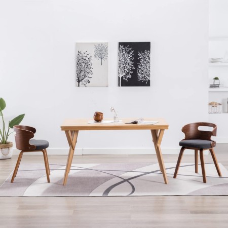 Sillas de comedor 2 unidades madera curvada y tela gris oscuro von vidaXL, Essstühle - Ref: Foro24-283107, Preis: 277,97 €, R...