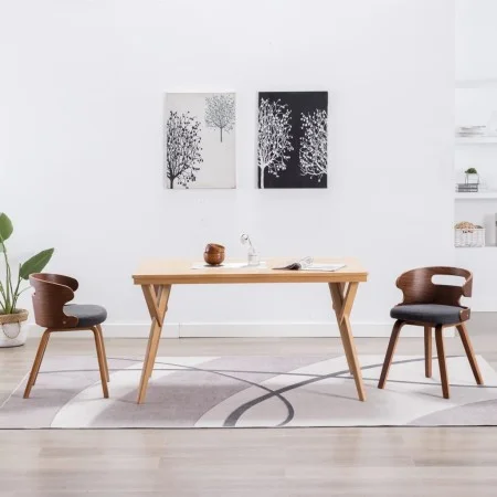 Sillas de comedor 2 unidades madera curvada y tela gris oscuro by vidaXL, dining chairs - Ref: Foro24-283107, Price: 272,27 €...
