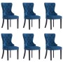 Sillas de comedor 6 unidades terciopelo azul de vidaXL, Sillas de comedor - Ref: Foro24-3055872, Precio: 985,36 €, Descuento: %