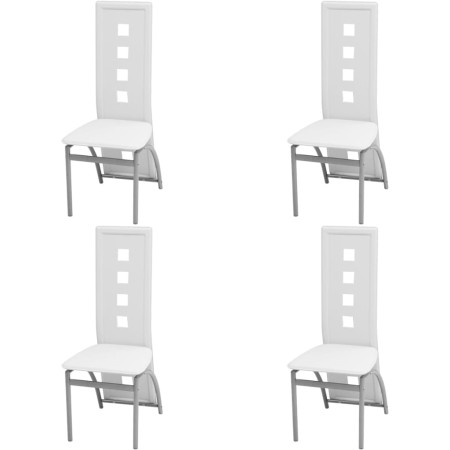 Esszimmerstühle 4 Einheiten aus weißem Kunstleder von vidaXL, Essstühle - Ref: Foro24-243647, Preis: 255,23 €, Rabatt: %