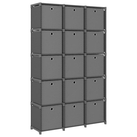 Estantería de 15 cubos con cajas de tela gris 103x30x175,5 cm en Librerías y estanterías | Comprar online en Foro24