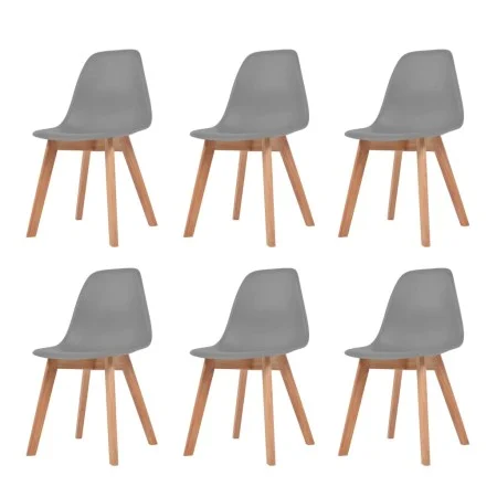 Dining chairs 6 units gray plastic by vidaXL, dining chairs - Ref: Foro24-244776, Price: 268,56 €, Discount: %