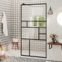 Mampara de ducha accesible vidrio ESG claro negro 80x195 cm