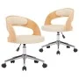 Drehbare Esszimmerstühle, 2 Stück, gebogenes Holz, cremefarbenes Leder von vidaXL, Essstühle - Ref: Foro24-3054914, Preis: 25...