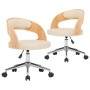 Drehbare Esszimmerstühle, 2 Stück, gebogenes Holz, cremefarbenes Leder von vidaXL, Essstühle - Ref: Foro24-3054914, Preis: 26...