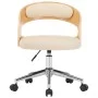 Drehbare Esszimmerstühle, 2 Stück, gebogenes Holz, cremefarbenes Leder von vidaXL, Essstühle - Ref: Foro24-3054914, Preis: 25...