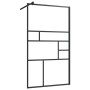 Mampara ducha accesible vidrio ESG transparente negro 90x195 cm