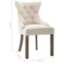 Sillas de comedor 2 unidades de tela beige de vidaXL, Sillas de comedor - Ref: Foro24-287945, Precio: 356,78 €, Descuento: %