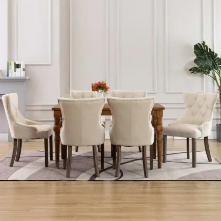 Dining chairs, 6 units, beige fabric. by vidaXL, dining chairs - Ref: Foro24-3058307, Price: 1,00 €, Discount: %