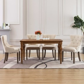 Dining chairs 4 units beige fabric by vidaXL, dining chairs - Ref: Foro24-3058303, Price: 779,53 €, Discount: %