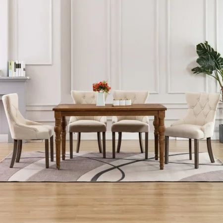 Dining chairs 4 units beige fabric by vidaXL, dining chairs - Ref: Foro24-3058303, Price: 708,09 €, Discount: %