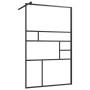Mampara ducha accesible vidrio ESG transparente negro 100x195cm
