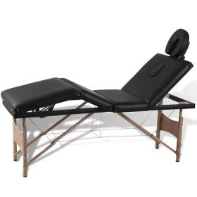 Faltbare Massageliege 4 Zonen schwarze Holzstruktur von vidaXL, Massageliegen - Ref: Foro24-110095, Preis: 194,56 €, Rabatt: %