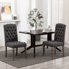 Dining chairs 2 units gray linen look fabric by vidaXL, dining chairs - Ref: Foro24-287948, Price: 255,71 €, Discount: %