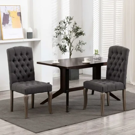Esszimmerstühle, 2 Einheiten, grauer Stoff in Leinenoptik von vidaXL, Essstühle - Ref: Foro24-287948, Preis: 256,25 €, Rabatt: %