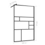 Mampara ducha accesible vidrio ESG transparente negro 100x195cm