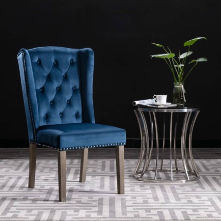 Silla de comedor de terciopelo azul de vidaXL, Sillas de comedor - Ref: Foro24-287950, Precio: 188,97 €, Descuento: %
