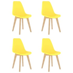 Esszimmerstühle 4 Einheiten aus gelbem Kunststoff von vidaXL, Essstühle - Ref: Foro24-289117, Preis: 172,49 €, Rabatt: %
