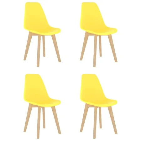 Sillas de comedor 4 unidades plástico amarillo de vidaXL, Sillas de comedor - Ref: Foro24-289117, Precio: 169,51 €, Descuento: %