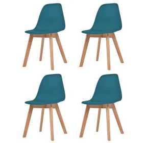 Esszimmerstühle 4 Einheiten aus türkisfarbenem Kunststoff von vidaXL, Essstühle - Ref: Foro24-244781, Preis: 168,30 €, Rabatt: %