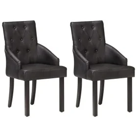 Esszimmerstühle, 2 Einheiten, schwarzes echtes Ziegenleder von vidaXL, Essstühle - Ref: Foro24-288290, Preis: 341,28 €, Rabat...