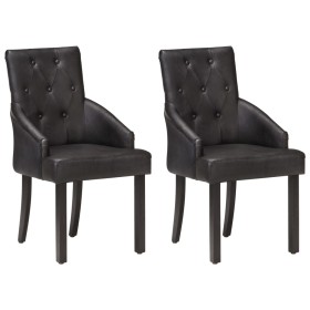 Esszimmerstühle, 2 Einheiten, schwarzes echtes Ziegenleder von vidaXL, Essstühle - Ref: Foro24-288290, Preis: 346,53 €, Rabat...