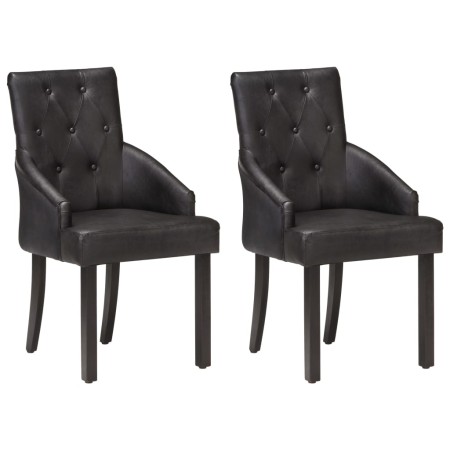 Dining chairs 2 units black genuine goat leather by vidaXL, dining chairs - Ref: Foro24-288290, Price: 363,82 €, Discount: %
