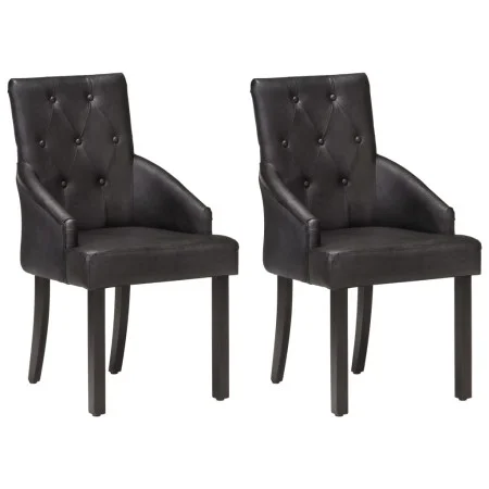 Esszimmerstühle, 2 Einheiten, schwarzes echtes Ziegenleder von vidaXL, Essstühle - Ref: Foro24-288290, Preis: 341,28 €, Rabat...