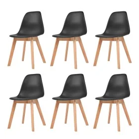 Dining chairs 6 units black plastic by vidaXL, dining chairs - Ref: Foro24-244779, Price: 268,03 €, Discount: %
