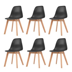 Esszimmerstühle 6 Einheiten aus schwarzem Kunststoff von vidaXL, Essstühle - Ref: Foro24-244779, Preis: 294,38 €, Rabatt: %