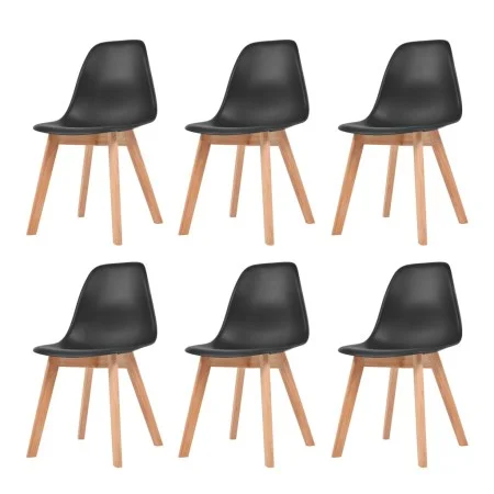 Esszimmerstühle 6 Einheiten aus schwarzem Kunststoff von vidaXL, Essstühle - Ref: Foro24-244779, Preis: 268,03 €, Rabatt: %